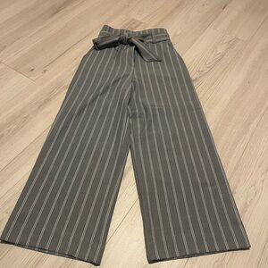 H&M Gray Striped Wide-Leg Pants